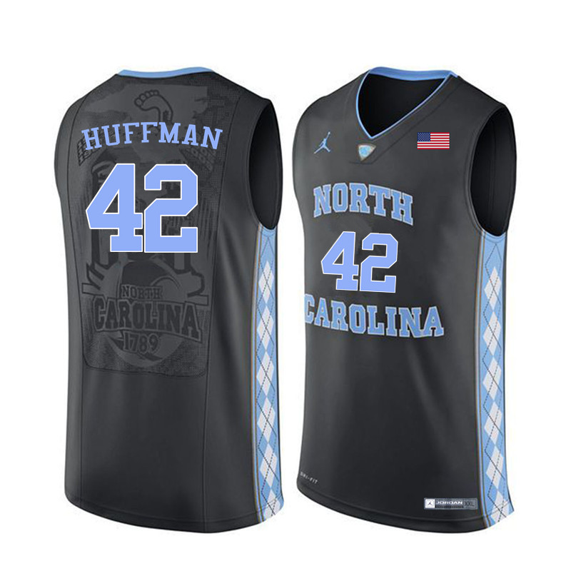 Men #42 Brandon Huffman North Carolina Tar Heels College Basketball Jerseys Sale-Black - Click Image to Close
